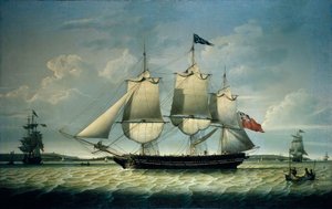 1810年頃、バーケンヘッド沖の「アン号」（油彩・キャンバス） 作： Robert Salmon
