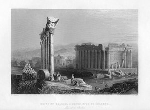 1841年、エジプトのバールベックヘリオポリスにある大寺院。