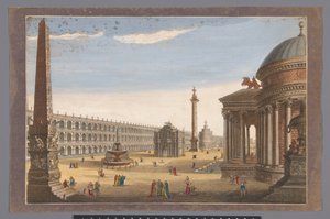 ローマのオベリスク、凱旋門、柱、その他の建造物の眺め 元の素晴らしさのローマ (オブジェクトのタイトル) 作： Robert Sayer (possibly)