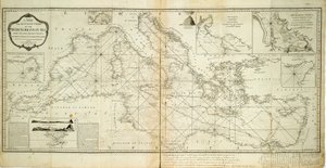 最新の調査による地中海の正確で新しい海図。 作： Robert Sayer
