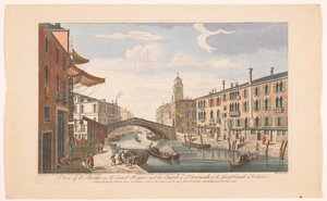 Gezicht op de Ponte delle Guglie over de Canale di Cannaregio te Venetië レッジョ運河の橋の眺め。 そして聖ジェレミア教会からベニスの大運河へ（オブジェクトのタイトル） ベネチエ（シリーズタイトル） 作： Robert Sayer