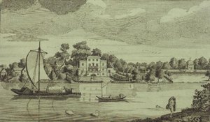 トゥイッケナムのミスター・ポーの家の眺め、1750年頃（エングレーヴィング） 作： Robert Sayer