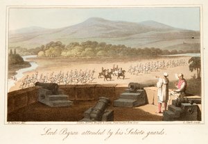 バイロン卿は、彼のスリオットガード、パブが出席しました。 1825年。 作： Robert Seymour