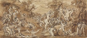 Estudo da figura de uma celebração bacanal em uma paisagem arborizada 作： Robert Smirke