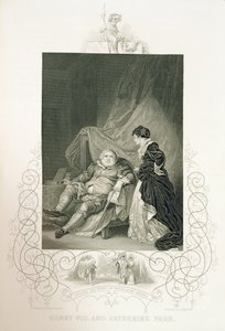 ヘンリー8世とキャサリンパー、ヘンリー8世、またはウィリアムシェイクスピア（1564-1616）の「すべては真実」J.ロジャースの彫刻