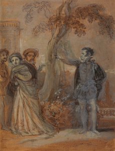 Malvolio pahoinpitelee Mariaa, Fabiania ja Sir Tobya 作： Robert Smirke