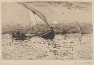 帰郷するナポリの漁船 作： Robert Swain Gifford