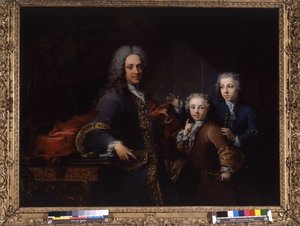 ムッシュー・ドゥ・サン・カナとその子供たち（油彩・キャンバス 作： Robert Tournieres