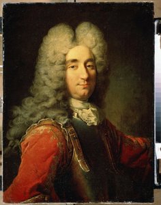 男の肖像（男の肖像）。 Robert Tournieres (1667-1752) による絵画。 キャンバスに油彩、サイズ: 75 x 55 cm 作： Robert Tournieres