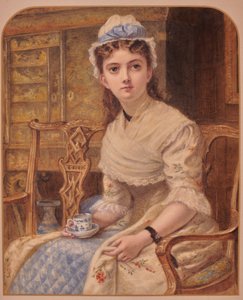 疑似 18 世紀のドレスを着た若い女性 作： Robert W. Little