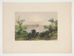 サラトガ湖、ナサニエル・パーカー・ウィリスのイラスト 作： Robert Wallis