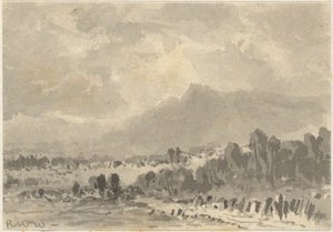 風景 - 岩と山 作： Robert Walter Weir