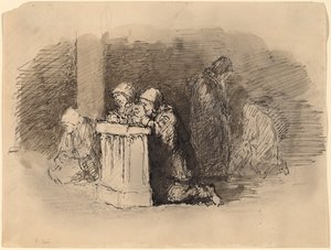 フィレンツェの教会で祈る人物 作： Robert Walter Weir