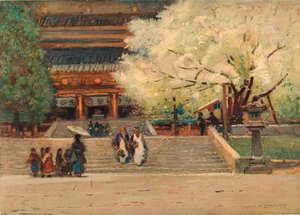 日本の日光の寺院、c1908 作： Robert Weir Allan