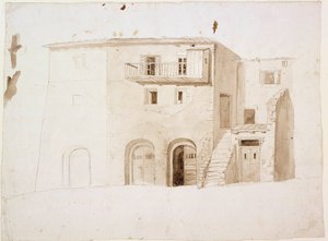 TOPIC from Italy: 2つの門と真ん中に階段のある石造りの家 作： Robert Wilhelm Ekman