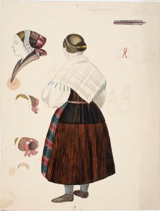 ラップランドの農民女性のドレスのリハーサル 作： Robert Wilhelm Ekman