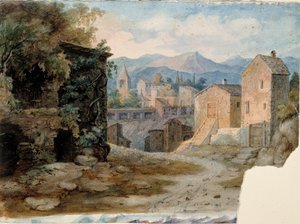 イタリアの山間の町 作： Robert Wilhelm Ekman