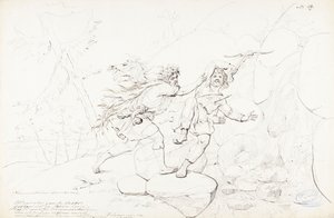 ペットの死 ; "Kalewala, Fink National-dikt, framställd i teckningar af R.W.Ekman "シリーズのための原画 作： Robert Wilhelm Ekman