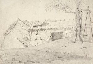 藁の束と杭のついた落葉樹 作： Robert Wilhelm Ekman