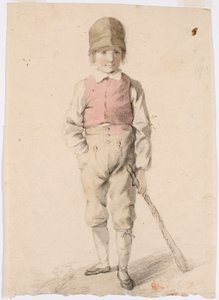 左手にカートを持つ少年 作： Robert Wilhelm Ekman