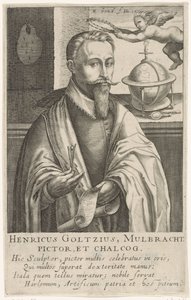 ヘンドリック・ゴルツィウスの肖像、1610年頃（エングレービング 作： Robert Willemsz de Baudous