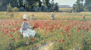 フランダースの野原で-兵士が眠り、ポピーが咲く場所 作： Robert William Vonnoh