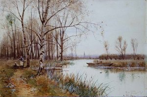 コルン川にて 作： Robert Winchester Fraser