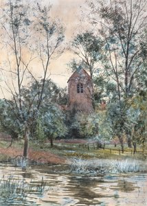 池のほとりの教会 作： Robert Winchester Fraser