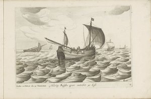 ヘリングブイゼン Haring buyssen groot about 40 Last / Buche ou flibot de 40 tonneaux (オブジェクトのタイトル) 多様な船は se sert dans les Provinces Unies にはありません 作： Robert de Baudous (possibly)