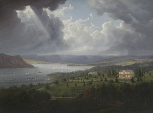 タリータウンハイツからのハドソン川の眺め 作： Robert the Younger Havell