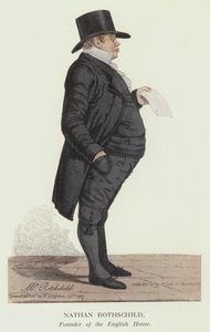 イングリッシュ・ハウスの創設者、ネイサン・ロスチャイルド（カラーリトグラフ 作： Robert the younger Dighton