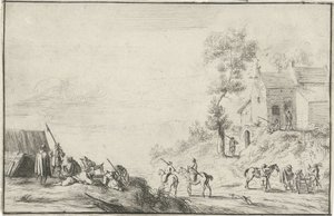 道路上の兵士 作： Robert van den Hoecke