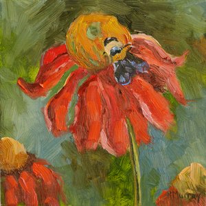 Kismet Coneflower, 2023（油彩、パネル）