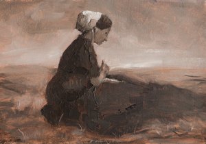 Mending The Nets, 2023（紙に油彩） 作： Roberta Murray