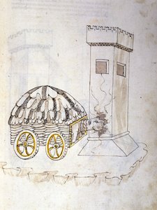 ロベルト・ヴァルトゥーリオ（1405-1483？）の「De re Militari」の挿絵。 作： Roberto Valturio