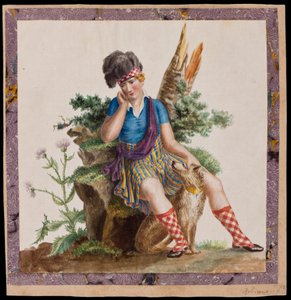 ハイランダー、1820年頃（紙にトイレ） 作： Robiano
