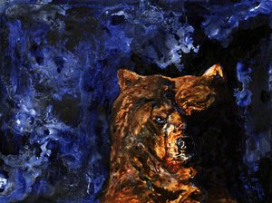 グリズリーの鋭い眼差し 作： RodMacIver