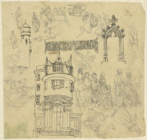 建築と人物 作： Rodolphe Bresdin