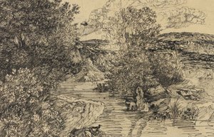 小川の入浴者 作： Rodolphe Bresdin