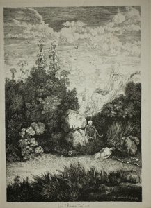 入浴する女と死 作： Rodolphe Bresdin
