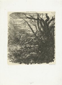 湖のある山の風景 ル ラック ダン レ モンターニュ 作： Rodolphe Bresdin