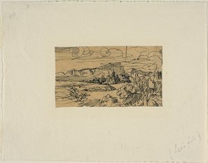 湖上の大聖堂と村 作： Rodolphe Bresdin