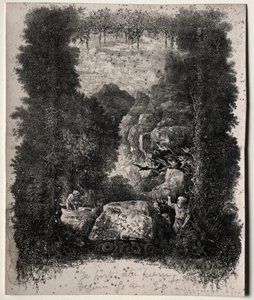 寓話と童話の最初の口絵、ティエリーファレタン作、1868年。 作： Rodolphe Bresdin