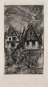 日傘のある市場 作： Rodolphe Bresdin