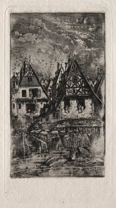 パラソルのある市場、1866年。