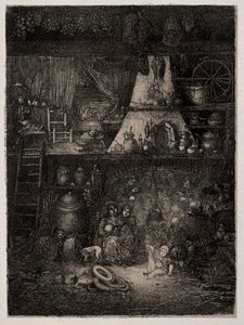 オートガロンヌの農民のインテリア 作： Rodolphe Bresdin
