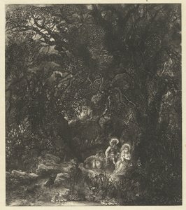 エジプトへの逃亡中の休息 作： Rodolphe Bresdin