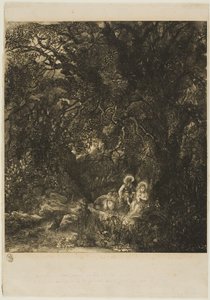 サドルロバと一緒にエジプトへのフライトで休む 作： Rodolphe Bresdin