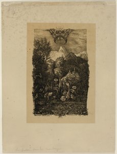 蝶と池 作： Rodolphe Bresdin