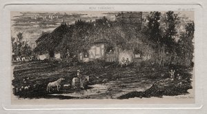 ファームヤード、1861年。 作： Rodolphe Bresdin